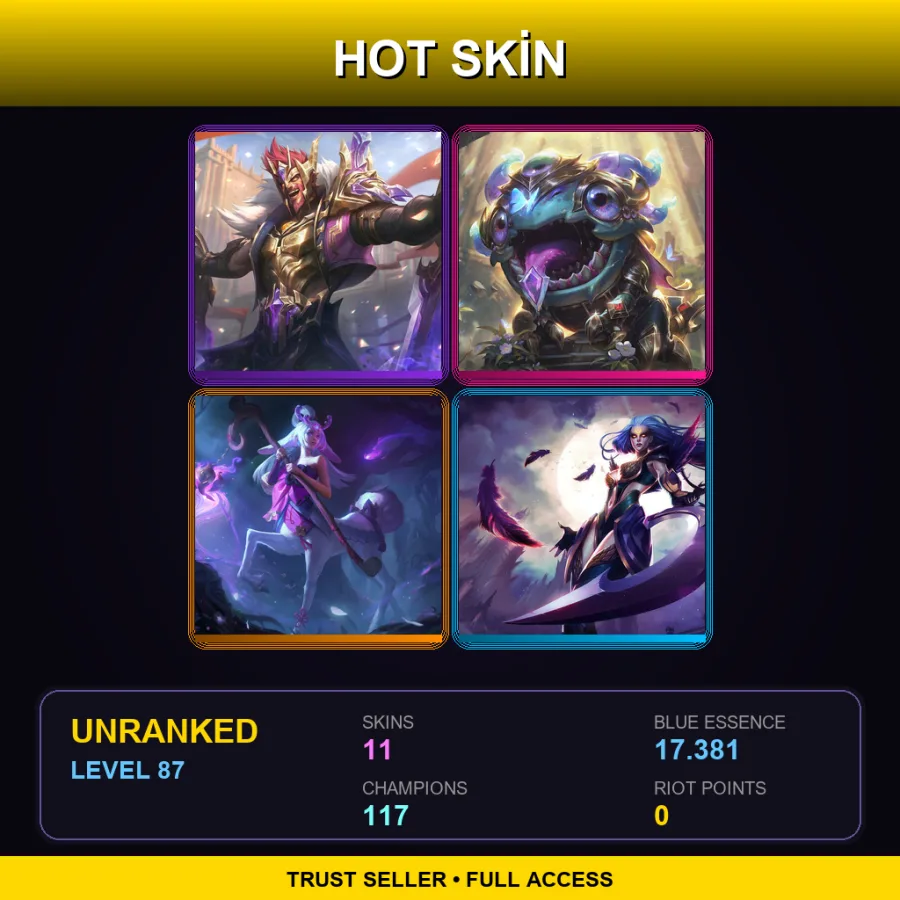 VN | Lv87 | Unranked | 11 Skin | 117 Champ