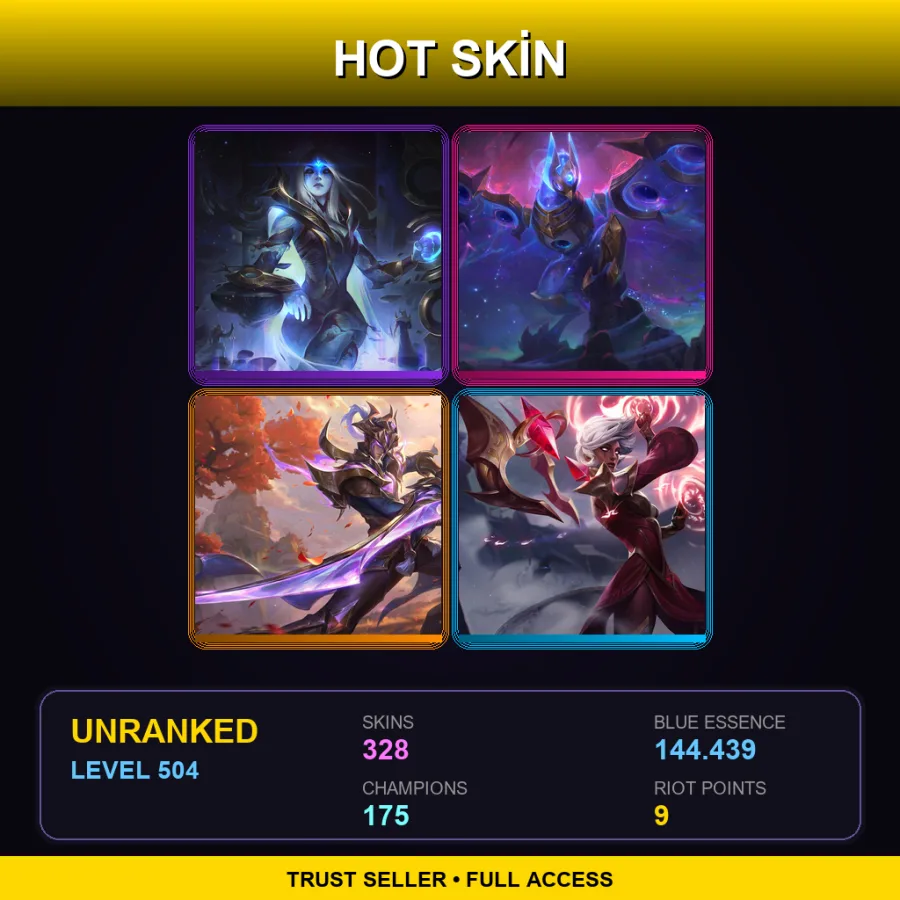 VN | Lv504 | Unranked | 328 Skin | 175 Champ