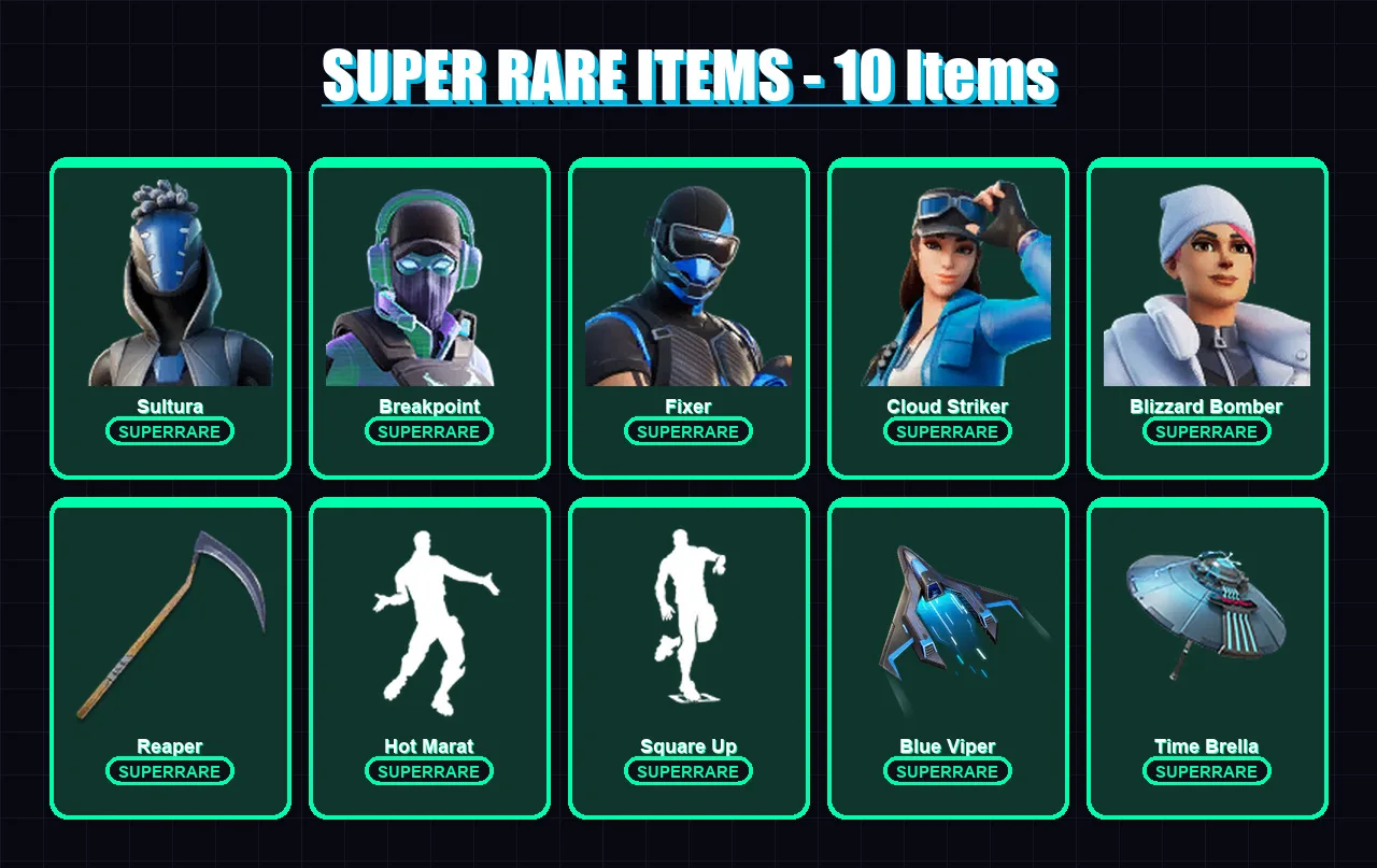 [PS4/PS5/XBOX/PC] | Sultura | Breakpoint | Fixer | Cloud Striker | Blizzard Bomber | 135 skin | 132 pickaxe | 123 emote | 124 glider | Lv1731