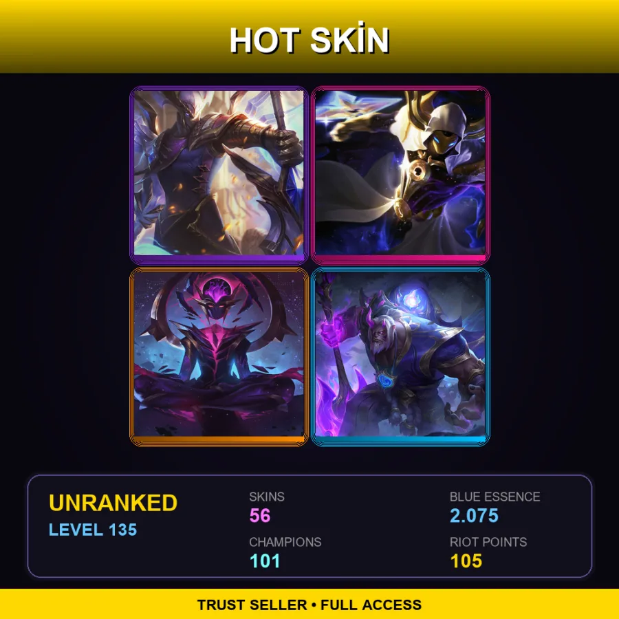 TR | Lv135 | Unranked | 56 Skin | 101 Champ