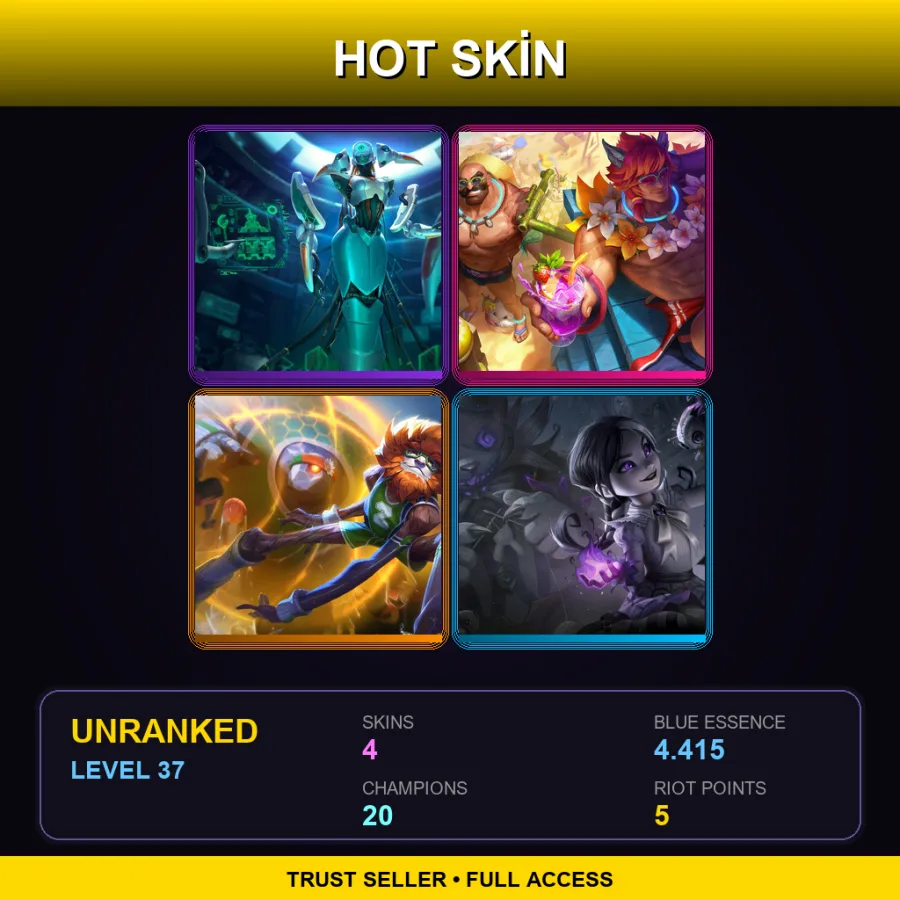 BR | Lv37 | Unranked | 4 Skin | 20 Champ