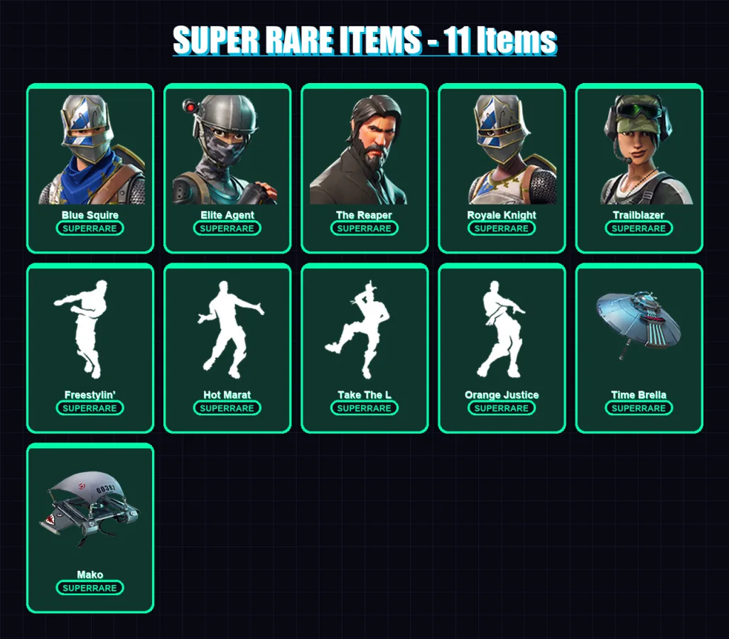 [PC/PSN] | Blue Squire | Elite Agent | The Reaper | Royale Knight | Trailblazer | 44 skin | 68 pickaxe | 73 emote | 72 glider | Lv1371