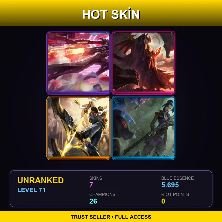 LAS | Lv71 | Unranked | 7 Skin | 26 Champ — LoL account
