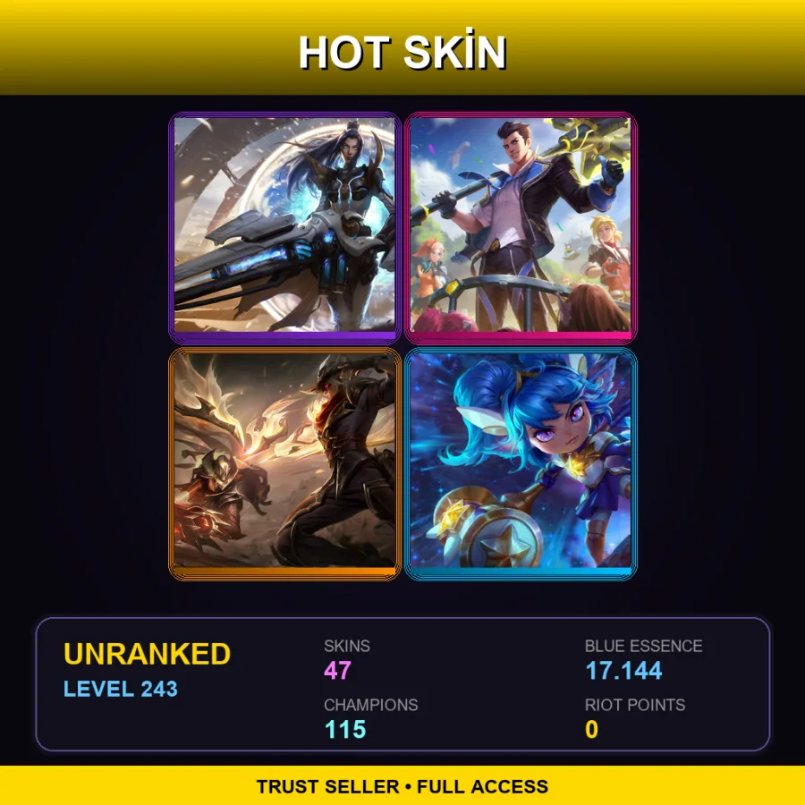 EUNE | Lv243 | Unranked | 47 Skin | 115 Champ