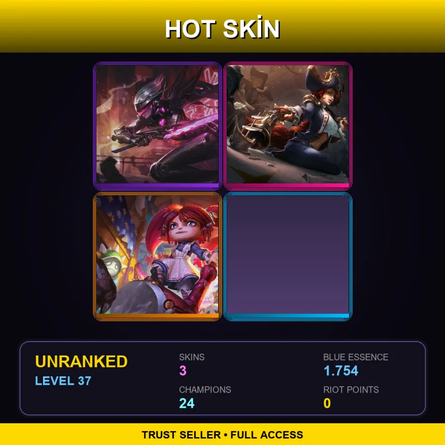 BR | Lv37 | Unranked | 3 Skin | 24 Champ