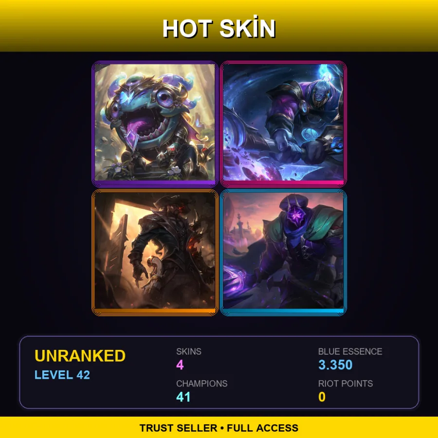 TR | Lv42 | Unranked | 4 Skin | 41 Champ