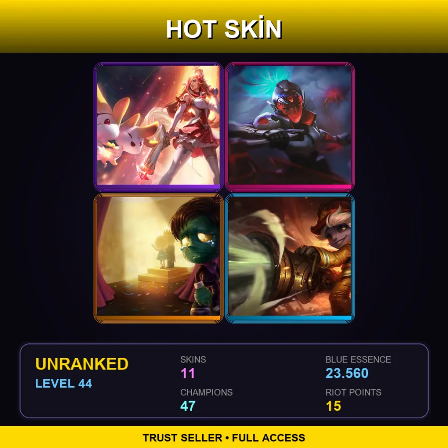 EUW | Lv44 | Unranked | 11 Skin | 47 Champ