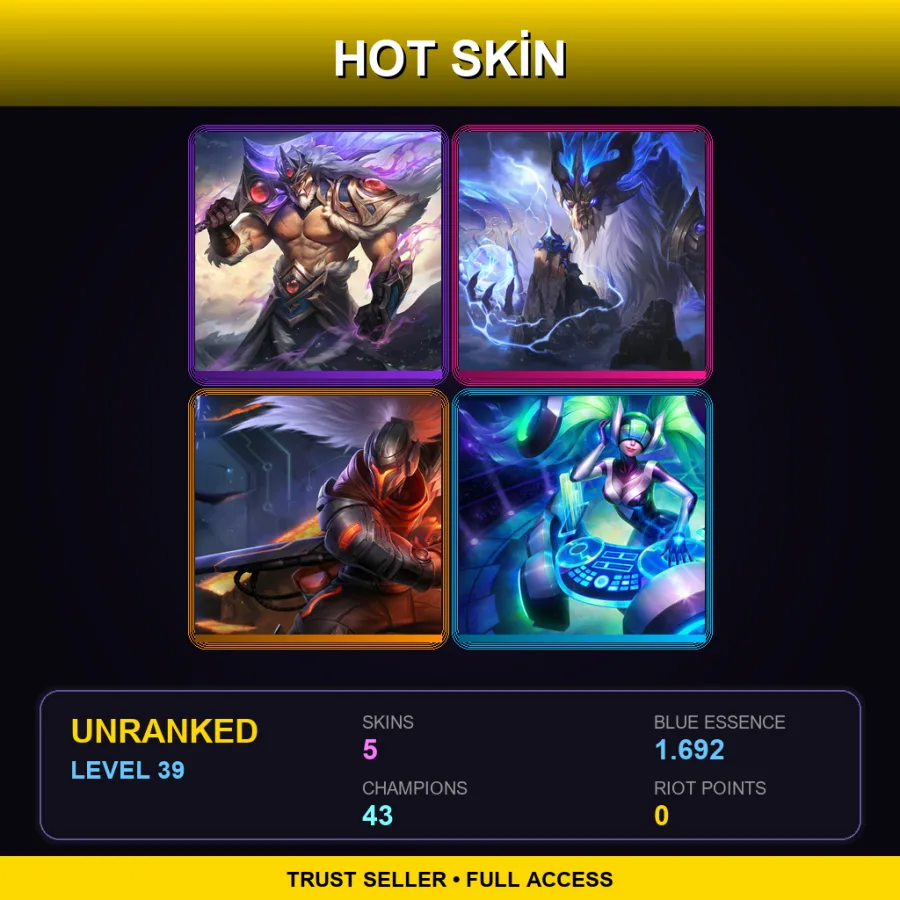 VN | Lv39 | Unranked | 5 Skin | 43 Champ