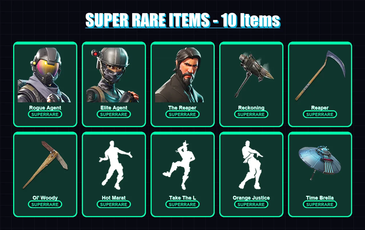 [PC/PSN] | Rogue Agent | Elite Agent | The Reaper | Dire | Gear Specialist Maya | 97 skin | 97 pickaxe | 94 emote | 85 glider | Lv1253
