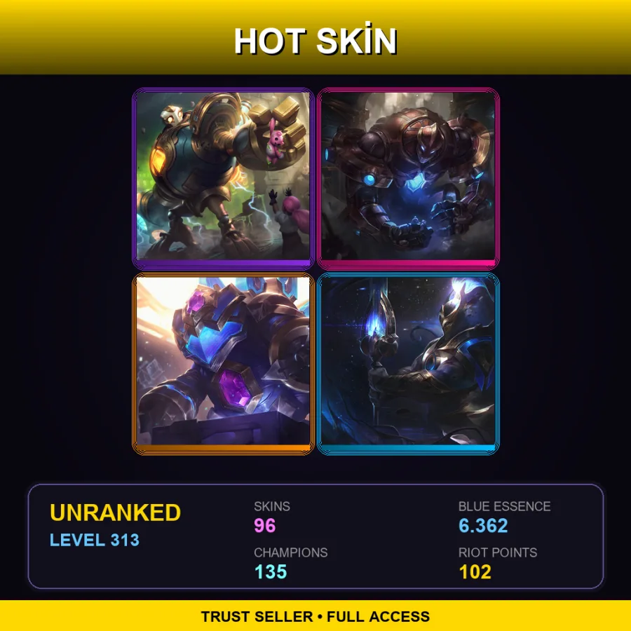 LAS | Lv313 | Unranked | 96 Skin | 135 Champ