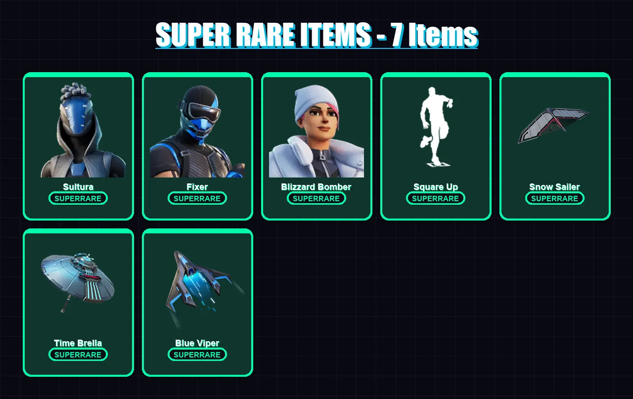 [PC/XBOX/PSN] | Sultura | Fixer | Blizzard Bomber | The Foundation | Frostbite | 128 skin | 139 pickaxe | 105 emote | 125 glider | Lv2209 — Fortnite account