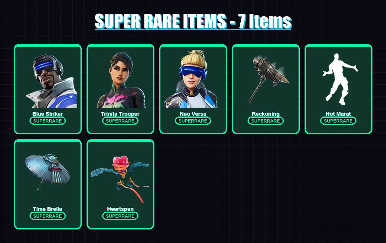 [PC/XBOX] | Blue Striker | Trinity Trooper | Neo Versa | Lynx | Galaxy Scout | 88 skin | 109 pickaxe | 112 emote | 108 glider | Lv2419 — Fortnite account