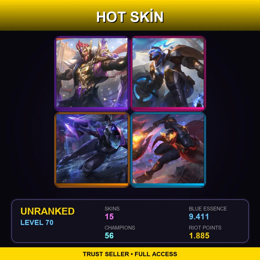NA | Lv70 | Unranked | 15 Skin | 56 Champ