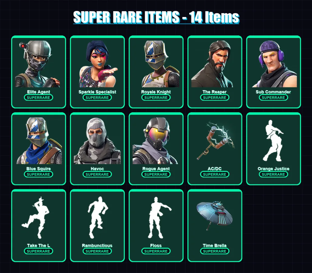[PC/PSN] | Elite Agent | Sparkle Specialist | Royale Knight | The Reaper | Sub Commander | 65 skin | 60 pickaxe | 72 emote | 62 glider | Lv775
