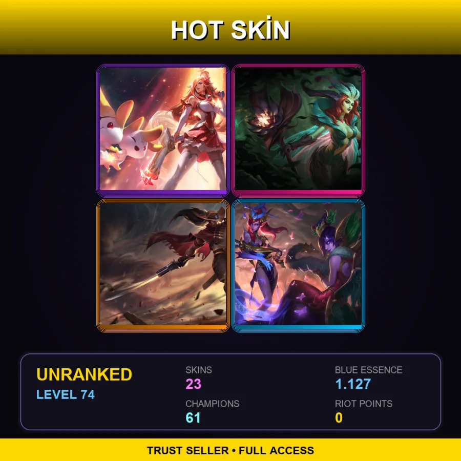SG | Lv74 | Unranked | 23 Skin | 61 Champ — LoL account