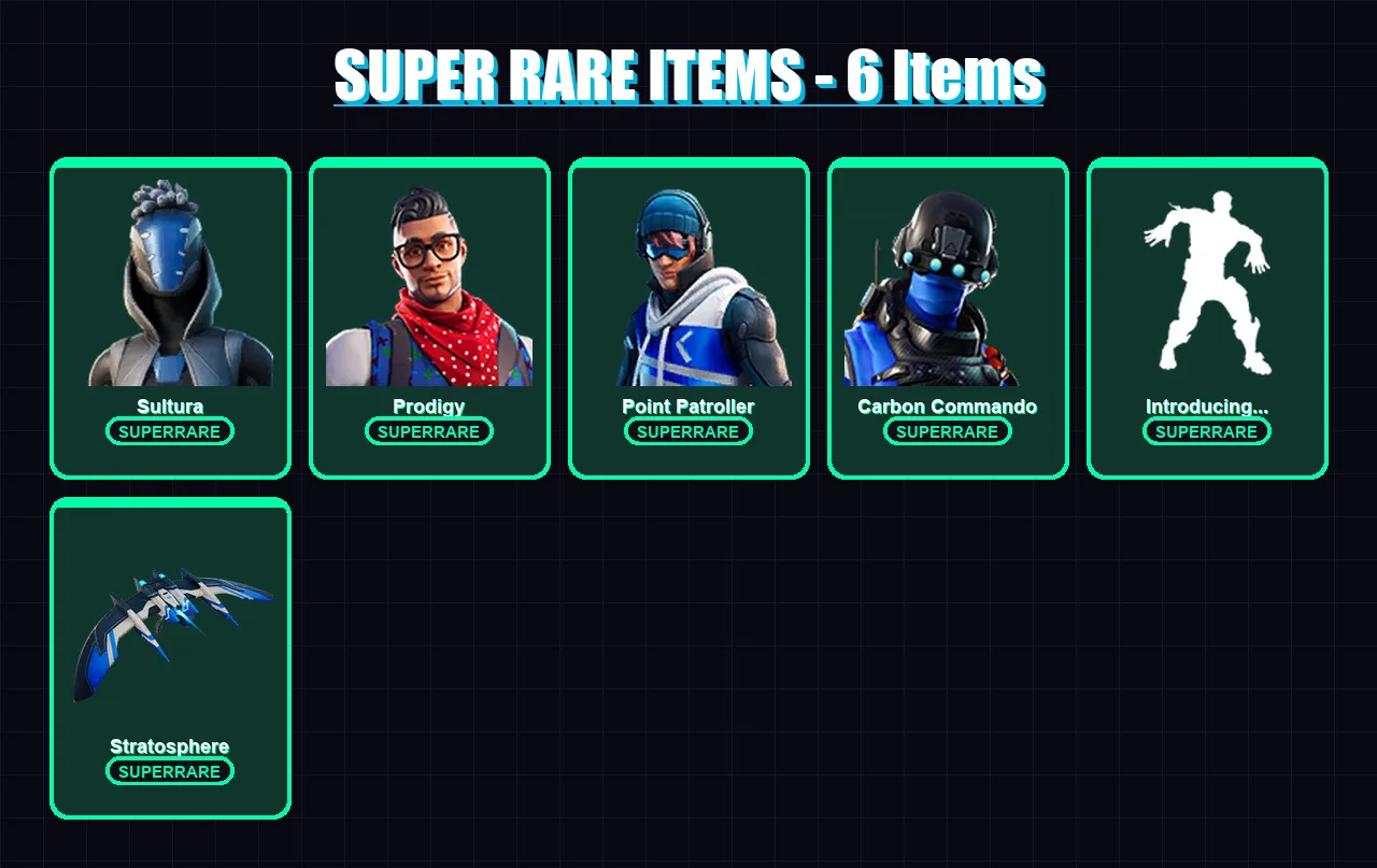 [PC/PSN] | Sultura | Prodigy | Point Patroller | Carbon Commando | Frostbite | 11 skin | 23 pickaxe | 21 emote | 25 glider | Lv396