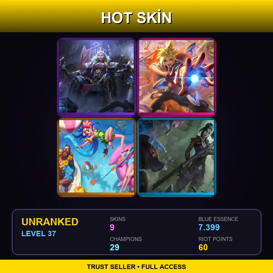 LAN | Lv37 | Unranked | 9 Skin | 29 Champ — Arcane Enemy Jinx
