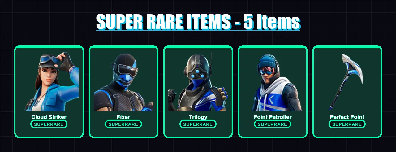 [PC/XBOX] | Cloud Striker | Fixer | Trilogy | Point Patroller | Mandalorian | 8 skin | 15 pickaxe | 12 emote | 15 glider | Lv237