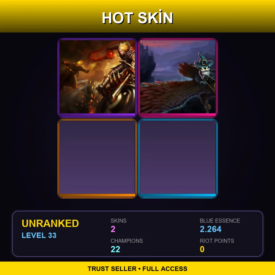EUW | Lv33 | Unranked | 2 Skin | 22 Champ