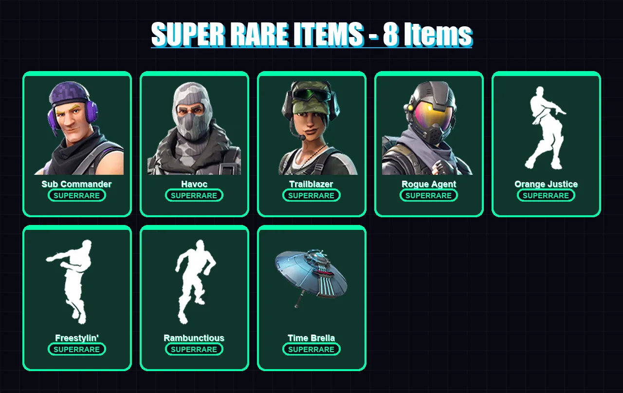 [PC/XBOX] | Sub Commander | Havoc | Trailblazer | Rogue Agent | The Visitor | 35 skin | 42 pickaxe | 31 emote | 33 glider | Lv409