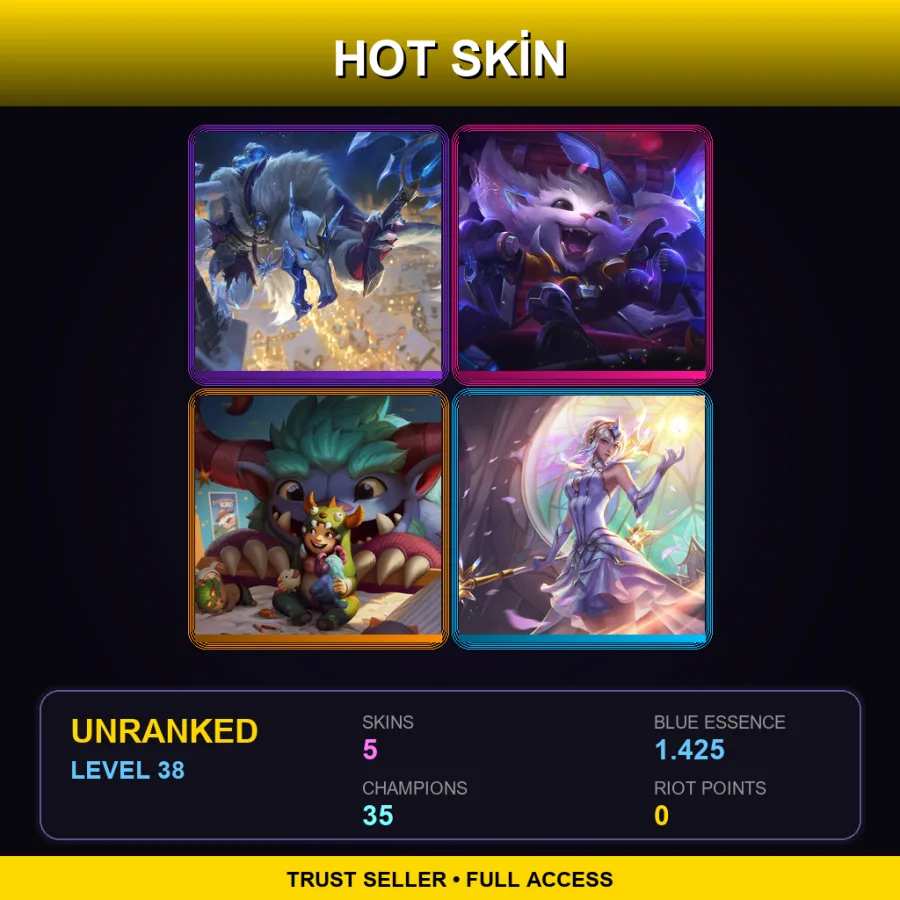 TR | Lv38 | Unranked | 5 Skin | 35 Champ with Udyr
