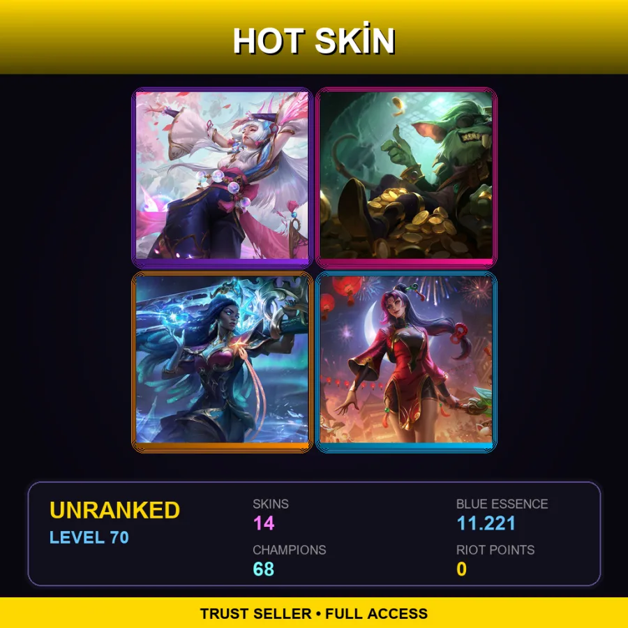 SG | Lv70 | Unranked | 14 Skin | 68 Champ
