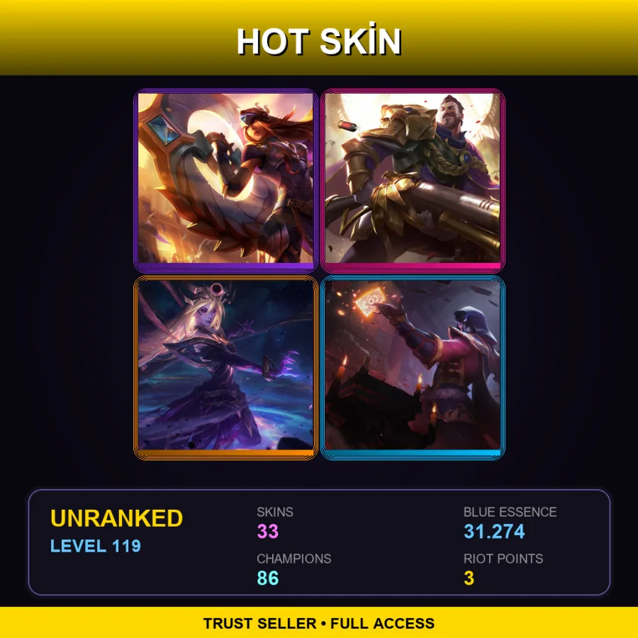 BR | Lv119 | Unranked | 33 Skin | 86 Champ