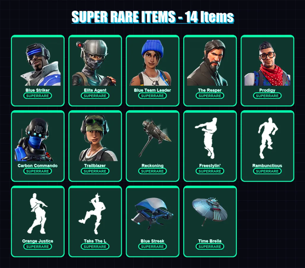 [PS4/PS5/XBOX/PC] | Blue Striker | Elite Agent | Blue Team Leader | The Reaper | Prodigy | 71 skin | 48 pickaxe | 72 emote | 61 glider | Lv852