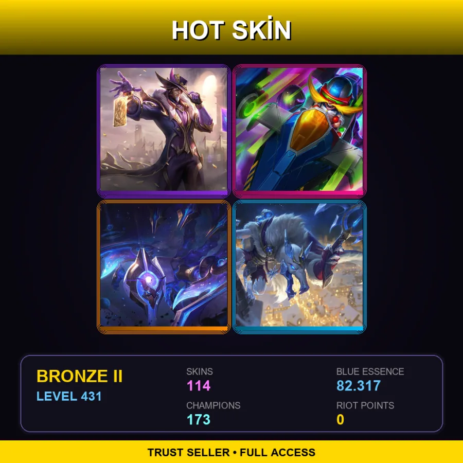 LAN | Lv431 | Bronze II | 114 Skin | 173 Champ