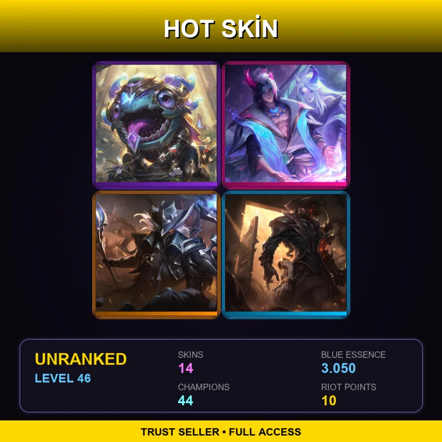 EUNE | Lv46 | Unranked | 14 Skin | 44 Champ
