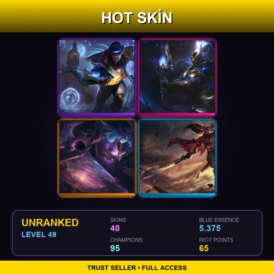 EUW | Lv49 | Unranked | 40 Skin | 95 Champ
