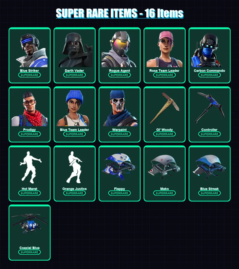 [PS4/PS5/XBOX/PC] | Blue Striker | Darth Vader | Rogue Agent | 114 skin | Lv1563