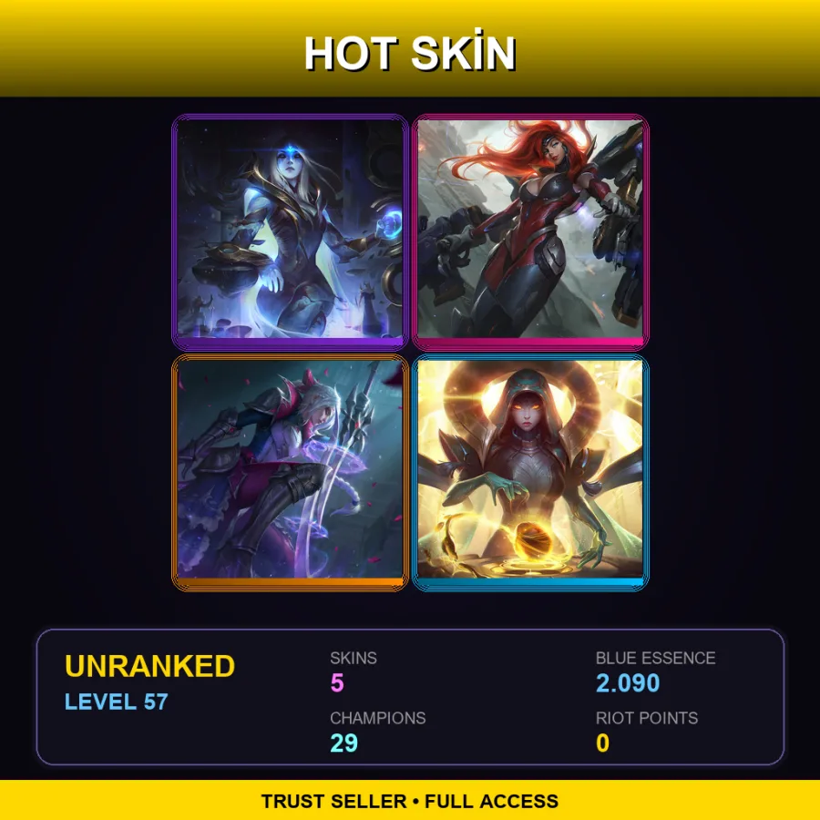 LAN | Lv57 | Unranked | 5 Skin | 29 Champ