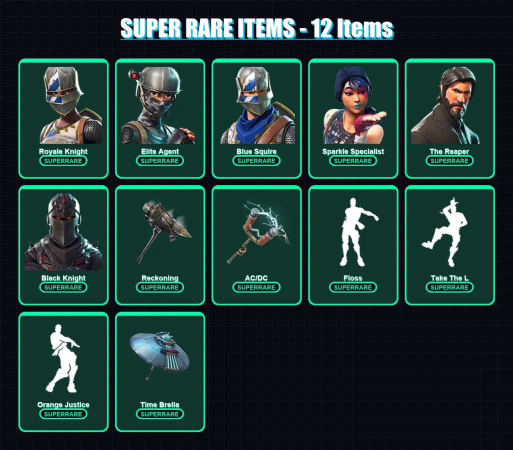 [PS4/PS5/XBOX/PC] | Royale Knight | Elite Agent | Blue Squire | Sparkle Specialist | The Reaper | 70 skin | 74 pickaxe | 63 emote | 73 glider | Lv11