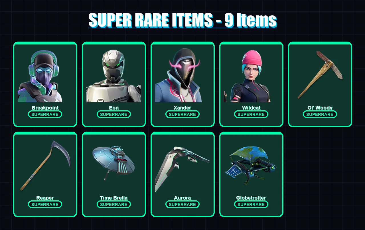 [PC/PSN] | Breakpoint | Eon | Xander | Wildcat | Midas | 414 skin | 358 pickaxe | 269 emote | 208 glider | Lv2639