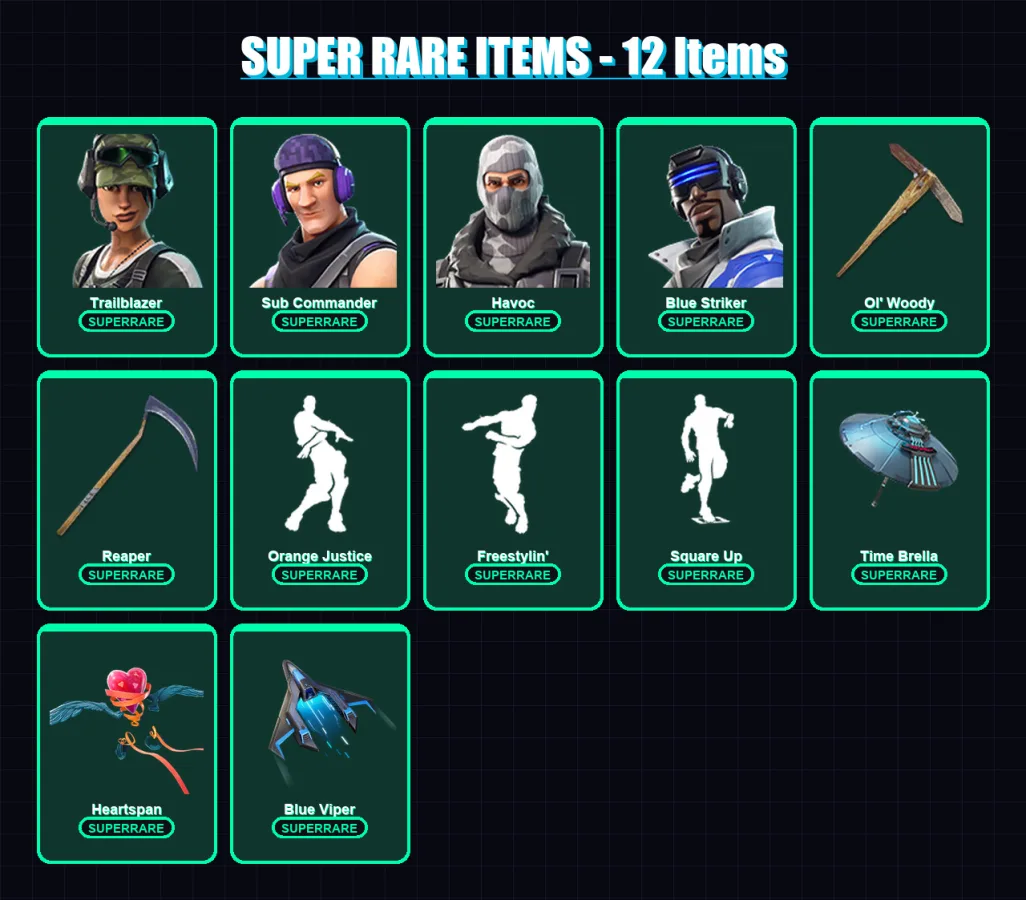 [PS4/PS5/XBOX/PC] | Trailblazer | Sub Commander | Havoc | Blue Striker | Lynx | 93 skin | 130 pickaxe | 127 emote | 123 glider | Lv1671