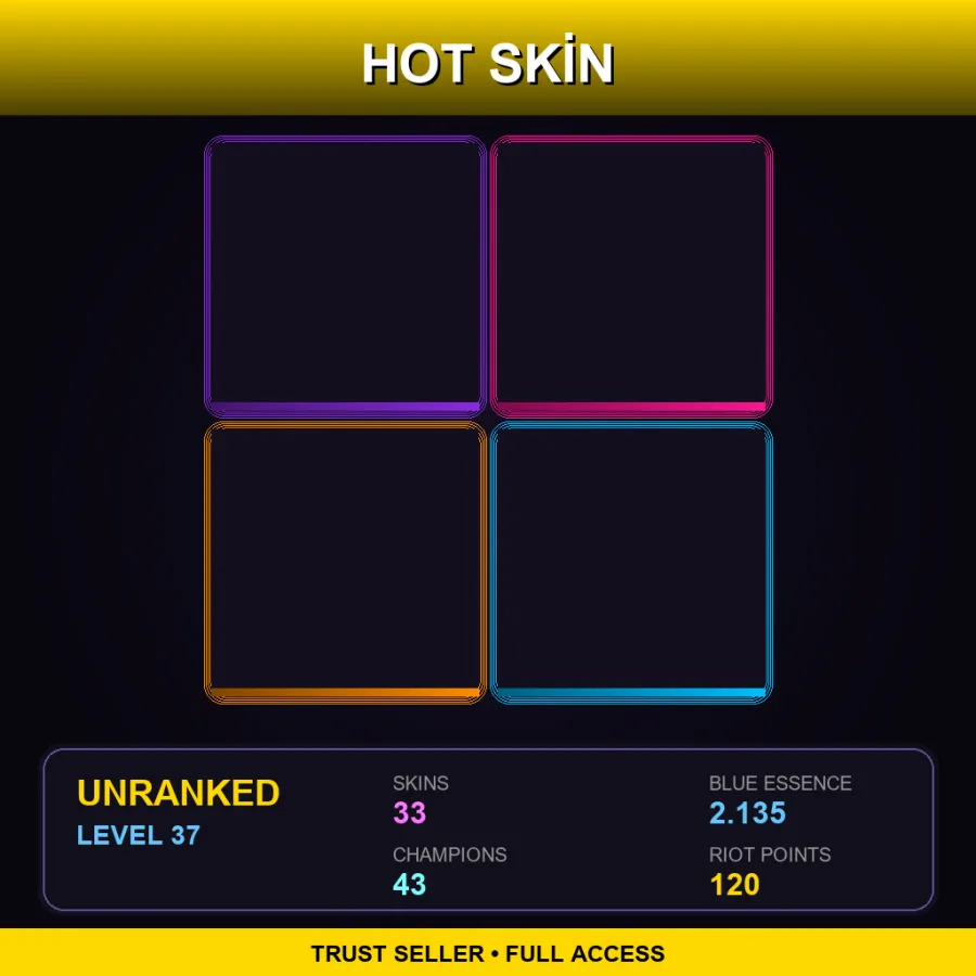 EUW | Lv37 | Unranked | 33 Skin | 43 Champ