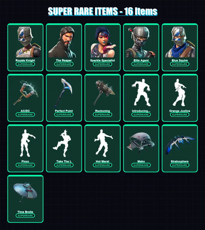[PC/XBOX] | Royale Knight | The Reaper | Sparkle Specialist | Elite Agent | Blue Squire | 75 skin | 135 pickaxe | 117 emote | 125 glider | Lv2463
