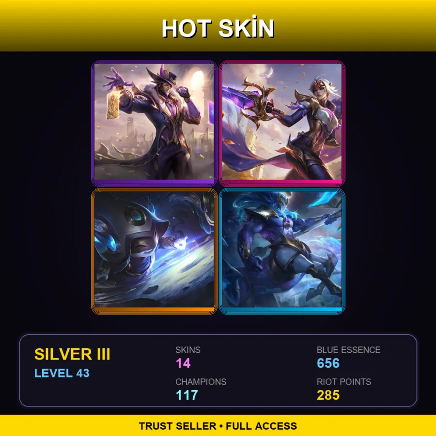 BR | Lv43 | Silver III | 14 Skin | 117 Champ — LoL account