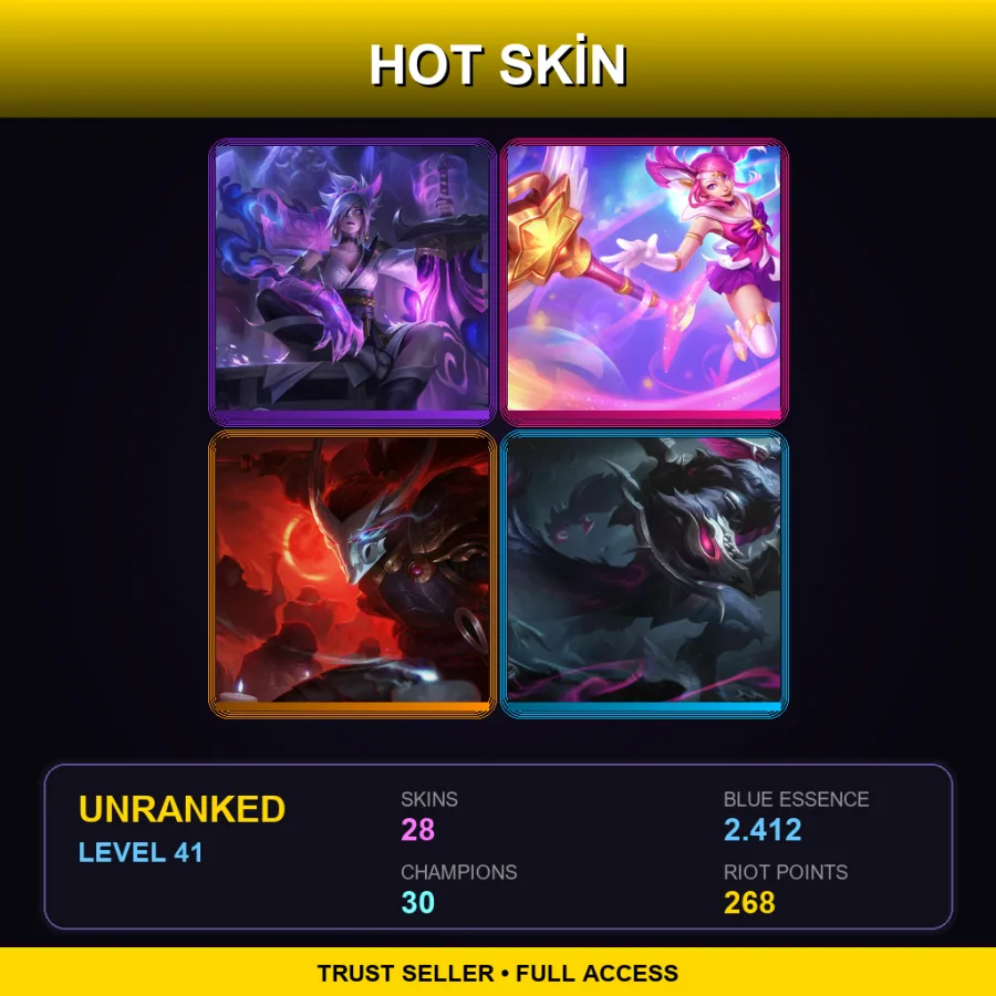 SG | Lv41 | Unranked | 28 Skin | 30 Champ