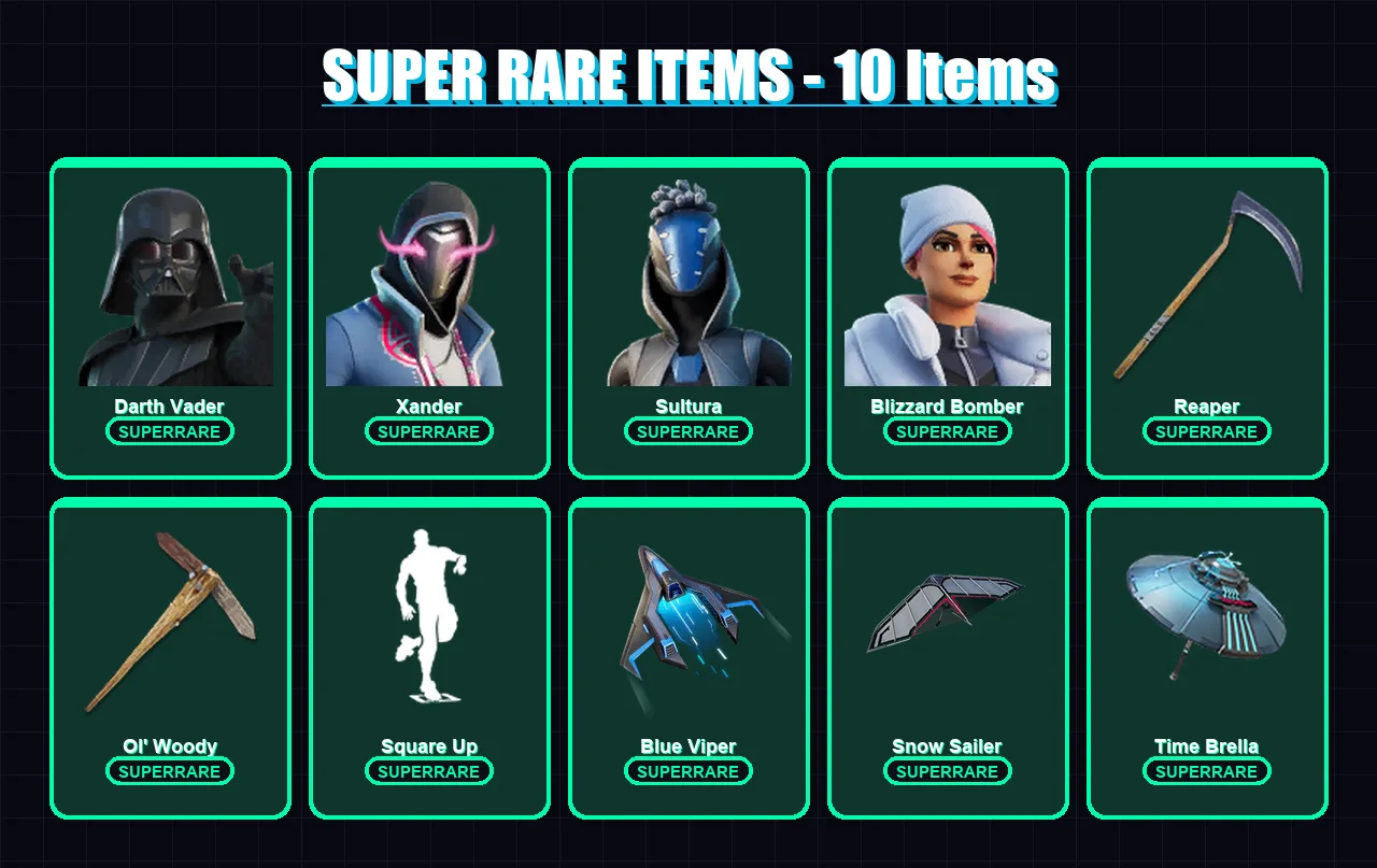 [PC/PSN] | Darth Vader | Xander | Sultura | Blizzard Bomber | Spectra Knight | 156 skin | 191 pickaxe | 105 emote | 138 glider | Lv1916