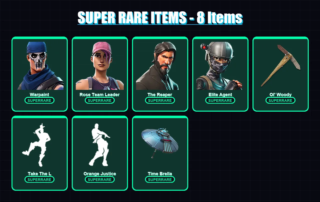 [PC/XBOX/PSN] | Warpaint | Rose Team Leader | The Reaper | Elite Agent | Valor | 23 skin | 21 pickaxe | 30 emote | 31 glider | Lv358 — Fortnite account