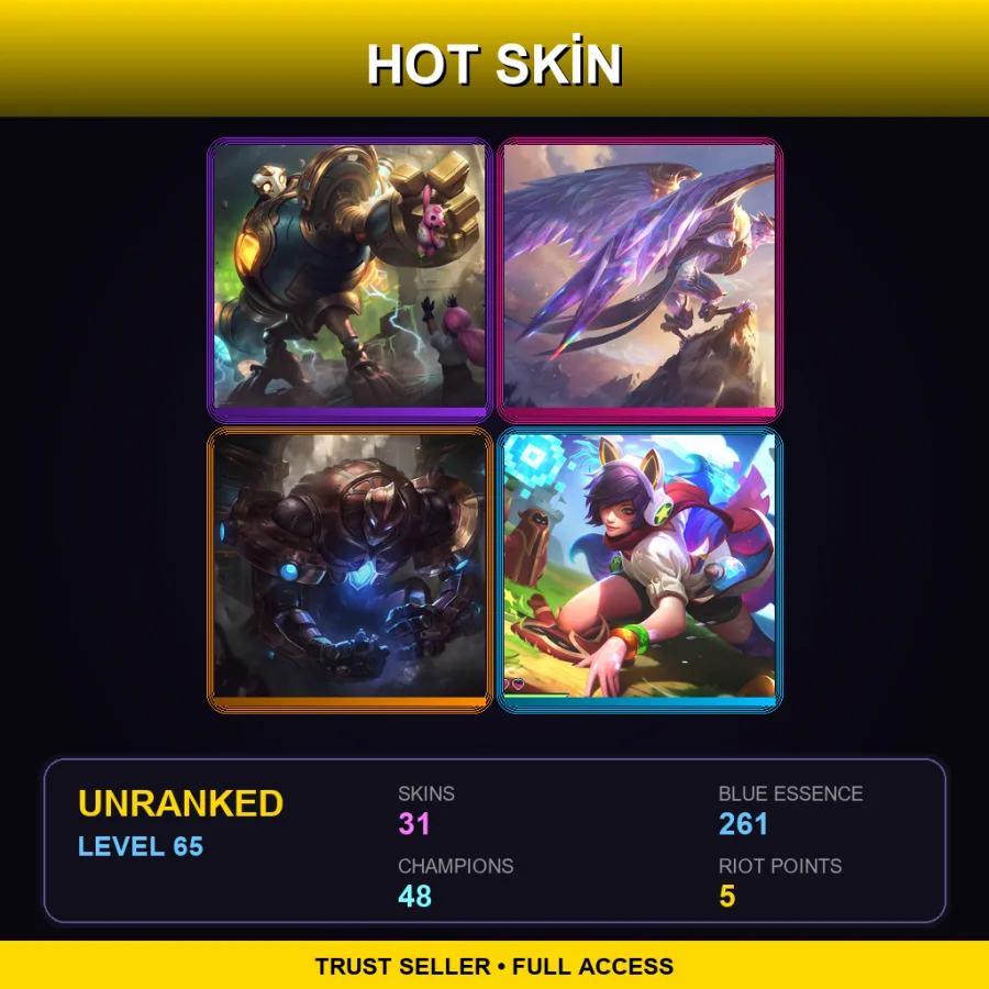 BR | Lv65 | Unranked | 31 Skin | 48 Champ