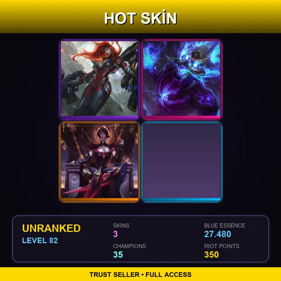 TR | Lv82 | Unranked | 3 Skin | 35 Champ
