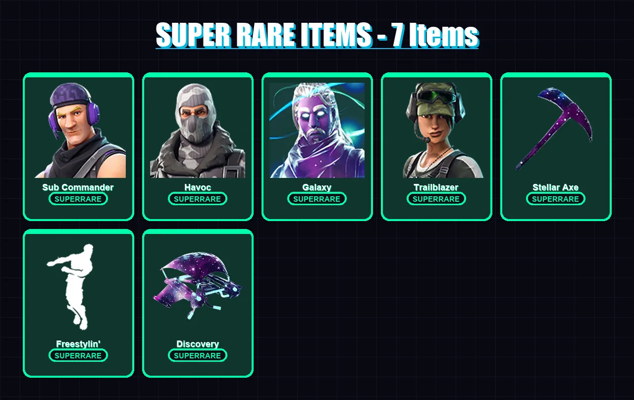 [PC/PSN] | Sub Commander | Havoc | Galaxy | Trailblazer | P.A.N.D.A Team Leader | 9 skin | 11 pickaxe | 7 emote | 12 glider | Lv50