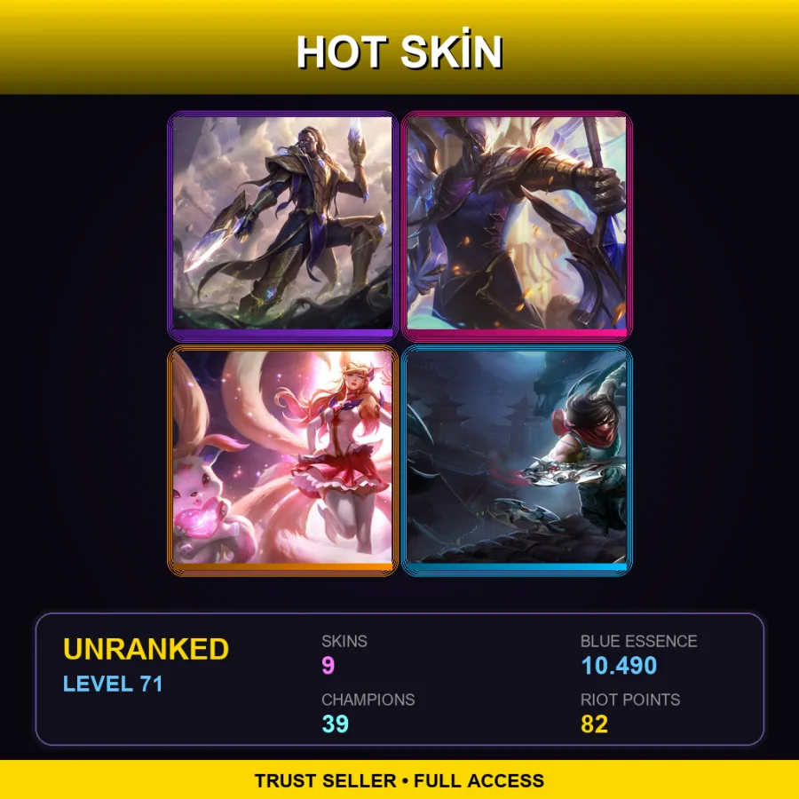 NA | Lv71 | Unranked | 9 Skin | 39 Champ — Unranked / Smurf League of Legends