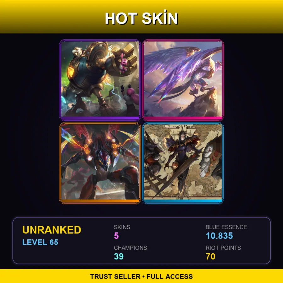 LAN | Lv65 | Unranked | 5 Skin | 39 Champ — Commando Garen