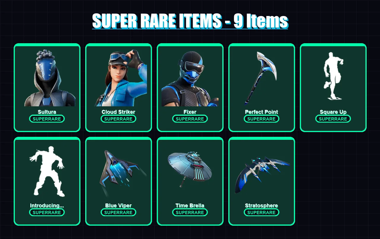 [PS4/PS5/XBOX/PC] | Sultura | Cloud Striker | Fixer | Raz | Menace | 52 skin | 81 pickaxe | 63 emote | 75 glider | Lv1451