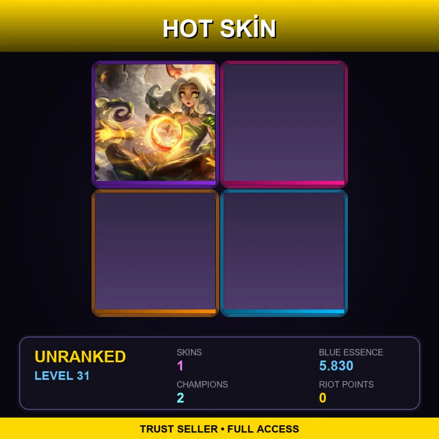 NA | Lv31 | Unranked | 1 Skin | 2 Champ — LoL account