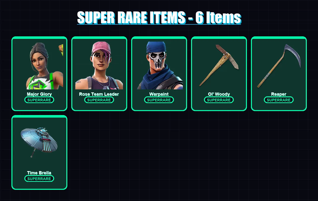 [PC/XBOX/PSN] | Major Glory | Rose Team Leader | Warpaint | Ultima Knight | Mandalorian | 136 skin | 166 pickaxe | 140 emote | 141 glider | Lv2275